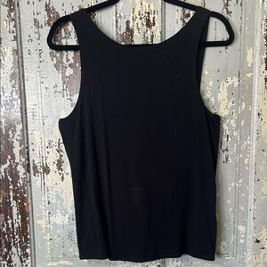 Black Sleeveless Tank Top with scooped back detail